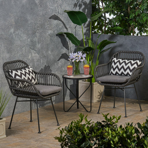 Outdoor Rattan Accent Chair With Metal Legs - R&R Furniture Gallery (Fountain Valley, CA)