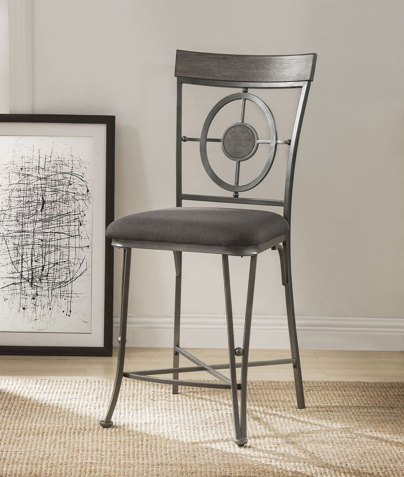 Landis - Counter Height Chair (Set of 2) - Fabric & Gunmetal - R&R Furniture Gallery (Fountain Valley, CA)