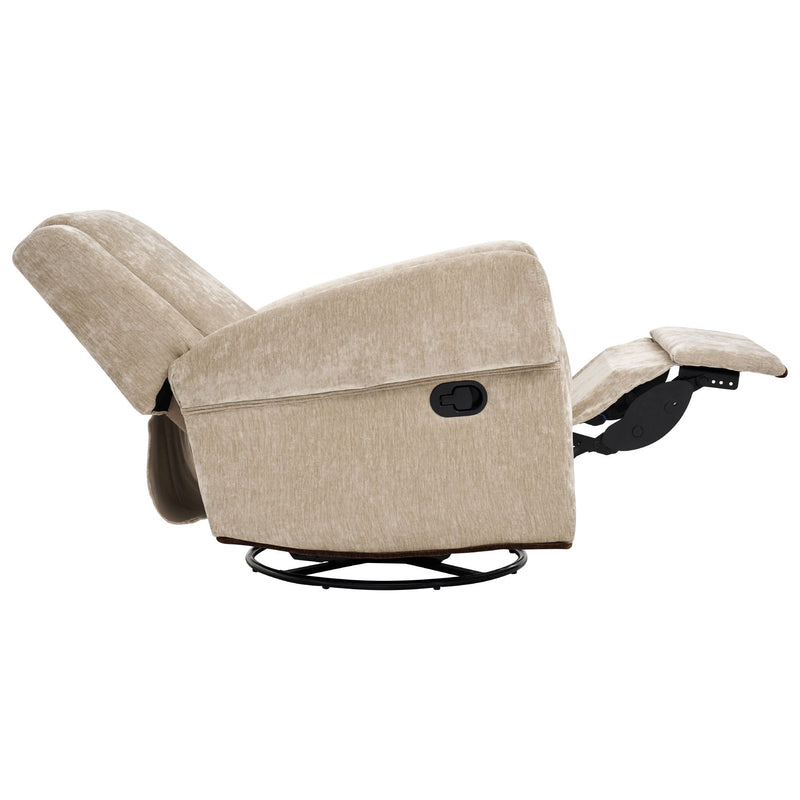 Manual Recliner Chair With Swivel Rocker Function, Dual Recline Angles