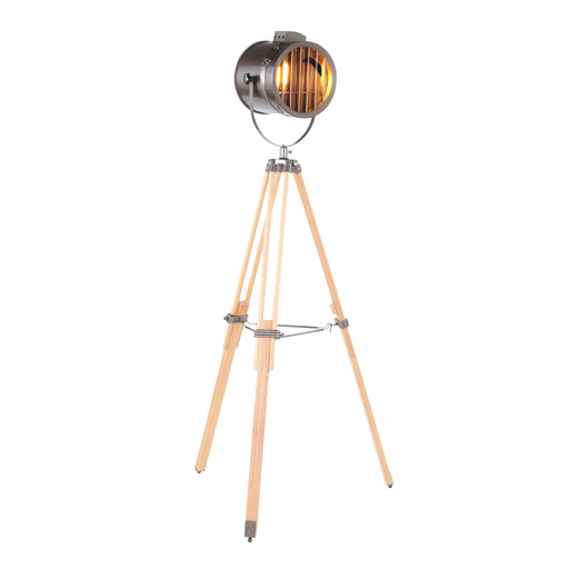 Lumi Source Ahoy industrial floor lamp with natural and antique finish, featuring a tall metal stand and adjustable arm.