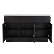 Jaramillo - Server - Engineering Marble Top & Black - R&R Furniture Gallery (Fountain Valley, CA)