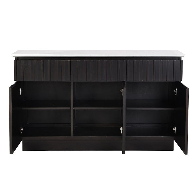 Jaramillo - Server - Engineering Marble Top & Black - R&R Furniture Gallery (Fountain Valley, CA)