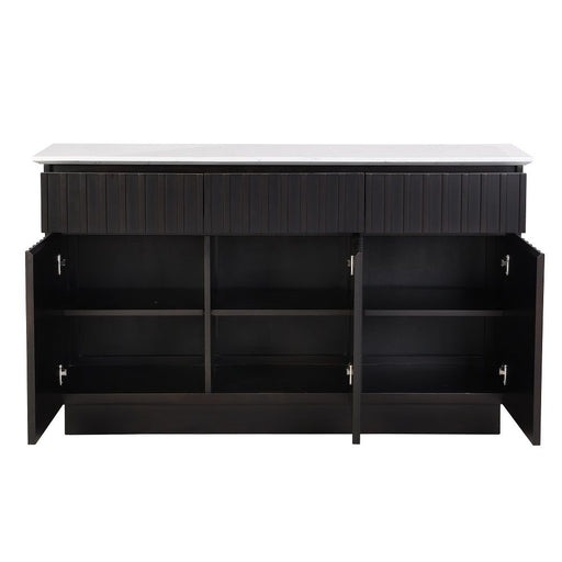 Jaramillo - Server - Engineering Marble Top & Black - R&R Furniture Gallery (Fountain Valley, CA)