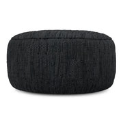 Fredrik - Round Pouf - Black - R&R Furniture Gallery (Fountain Valley, CA)