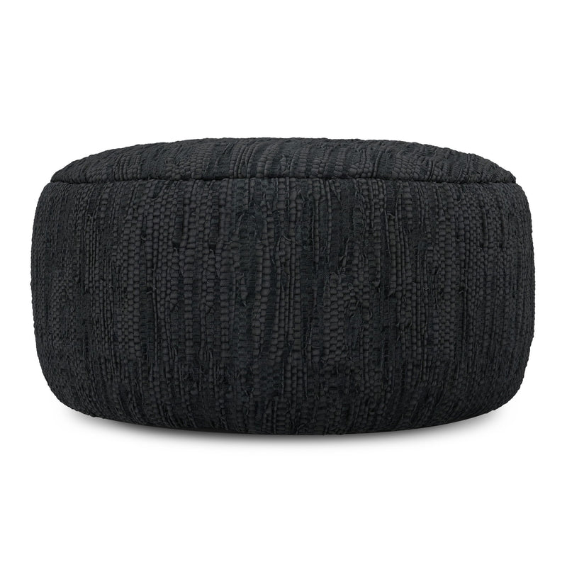 Fredrik - Round Pouf - Black - R&R Furniture Gallery (Fountain Valley, CA)
