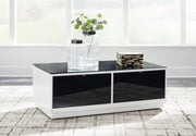 Gardoni - Rectangular Cocktail Table - White / Black - R&R Furniture Gallery (Fountain Valley, CA)