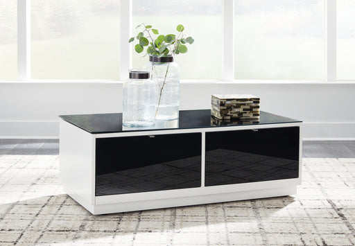 Gardoni - Rectangular Cocktail Table - White / Black - R&R Furniture Gallery (Fountain Valley, CA)
