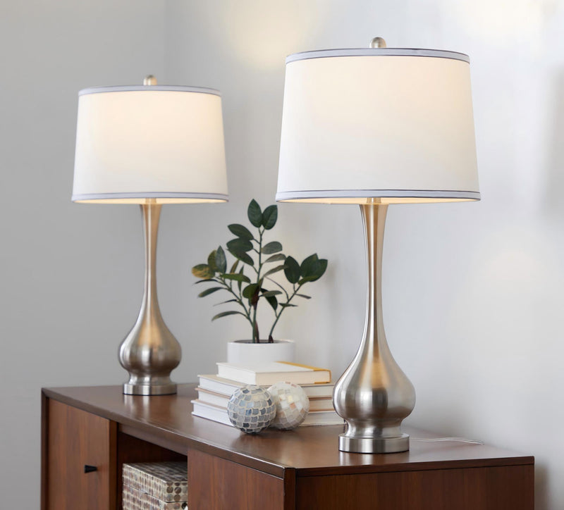 Cairo - Contemporary Table Lamp (Set of 2) - Brushed Nickel