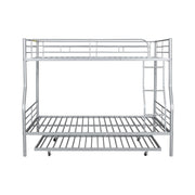 Steel construction bunk bed by DreamHaus featuring sturdy metal frame and twin beds stacked vertically for space-saving sleeping.