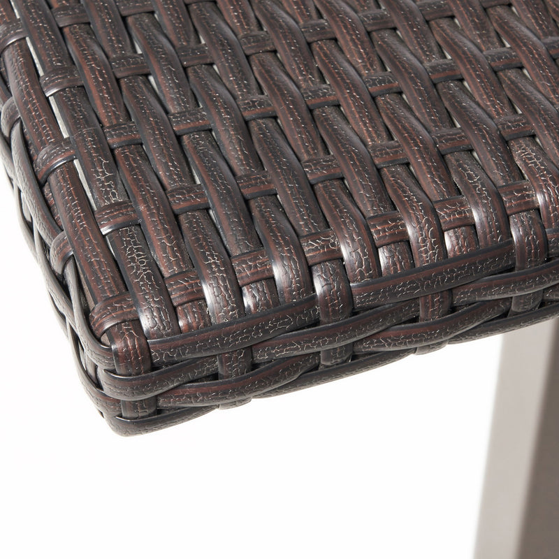 Outdoor Square Rattan Bar Table With Iron Frame - Multi Brown - R&R Furniture Gallery (Fountain Valley, CA)