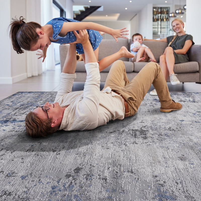 Marfi - 8' X 10' Abstract Area Rug - Silver
