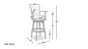 Williams - Swivel Bar Stool With Armrests - R&R Furniture Gallery (Fountain Valley, CA)