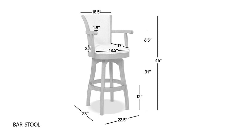 Williams - Swivel Bar Stool With Armrests - R&R Furniture Gallery (Fountain Valley, CA)