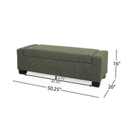 Noble House textured fabric ottoman bench with hinged lid, soft upholstery, and sturdy wooden legs for versatile seating and storage.