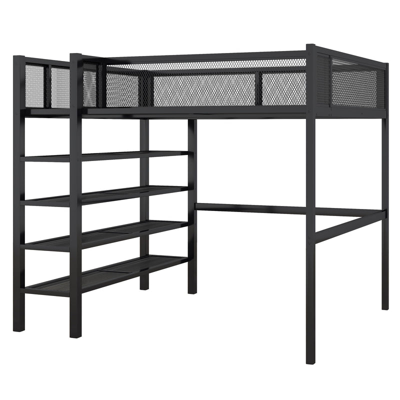 Loft Bed With 4 Tier Shelves And Storage - R&R Furniture Gallery (Fountain Valley, CA)