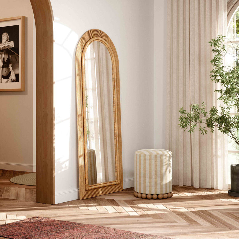 Tanya - Rattan 70" Floor Mirror - R&R Furniture Gallery (Fountain Valley, CA)
