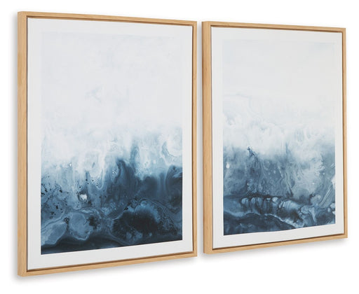 Holport - Wall Art Set (Set of 2) - Blue / White - R&R Furniture Gallery (Fountain Valley, CA)