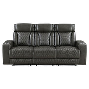 Taddeo - Power Motion Sofa With Power Headrest, USB, Wireless Charger, LED & Reading Light - Dark Gray - R&R Furniture Gallery (Fountain Valley, CA)