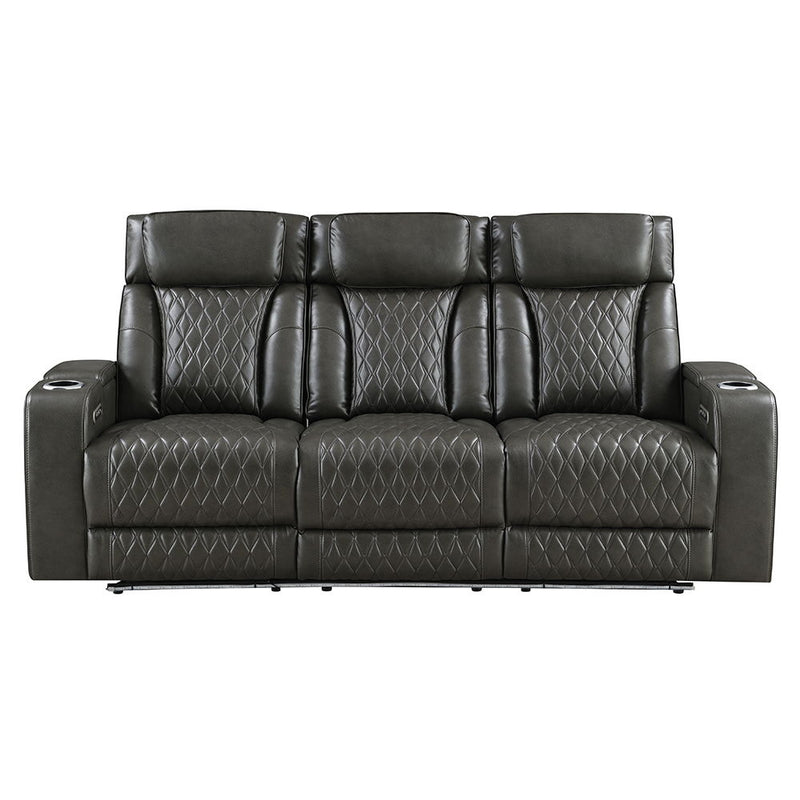 Taddeo - Power Motion Sofa With Power Headrest, USB, Wireless Charger, LED & Reading Light - Dark Gray - R&R Furniture Gallery (Fountain Valley, CA)