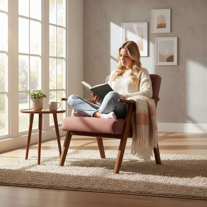 Accent Chair, Classic Mid Century Modern For Extra Seating