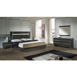 Queen Emporio Italian Modern Grey Bedroom Set