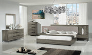 Enzo Italian Modern Grey Oak & Fabric 4-Piece Bedroom Set — view 2