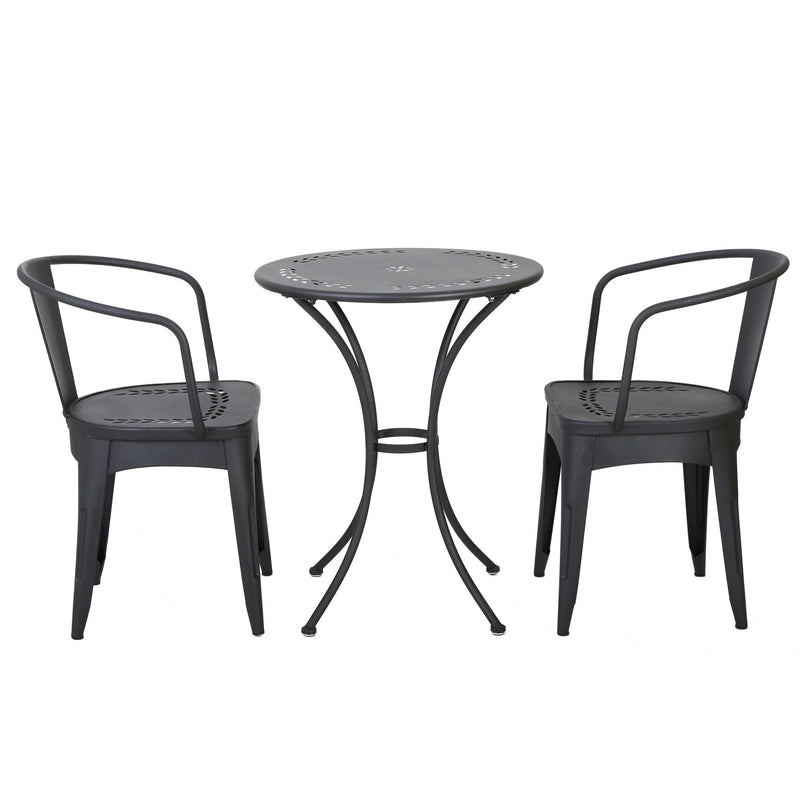 Ambrosia - 3 Piece Bistro Set With Leaf Motifs Top And Seat - R&R Furniture Gallery (Fountain Valley, CA)