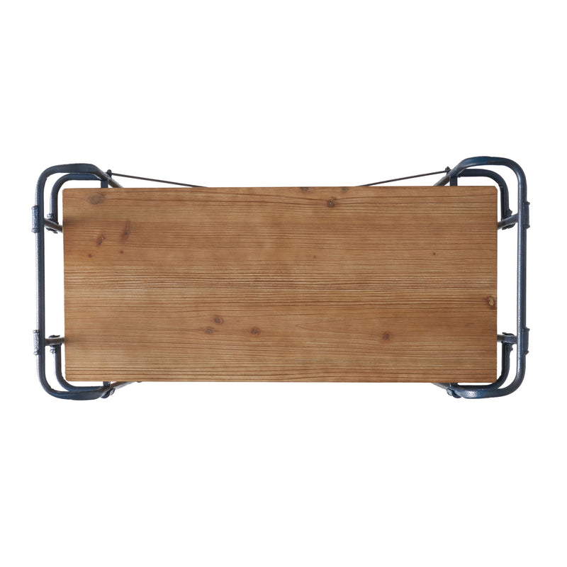 Yorktown - Industrial 5 Shelf Bookcase With Metal Pipework And Solid Fir - Natural