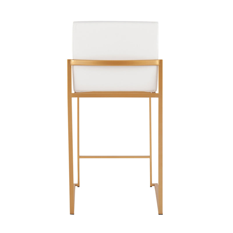 Lumi Source Fuji contemporary high-back counter stool with stylish design, dark finish, and cushioned seat, part of stool set collection.