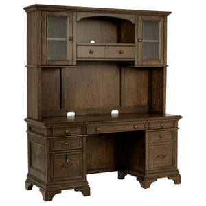 Stigham - 5 Drawer Credenza With Hutch - Oak