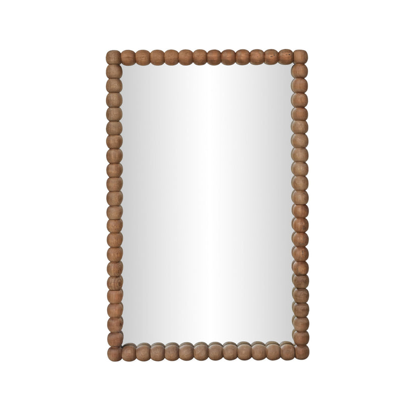 Cheyanne - 29" x 44" Carved Solid Wood Rectangular Wall Mirror - Natural