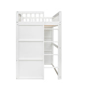 DreamHaus house loft bed with ladder, featuring a cozy wooden frame and built-in safety rails for children’s bedroom.