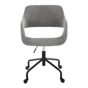 Lumi Source Margarite contemporary adjustable office chair with black upholstery and chrome base, ideal for modern desk work.
