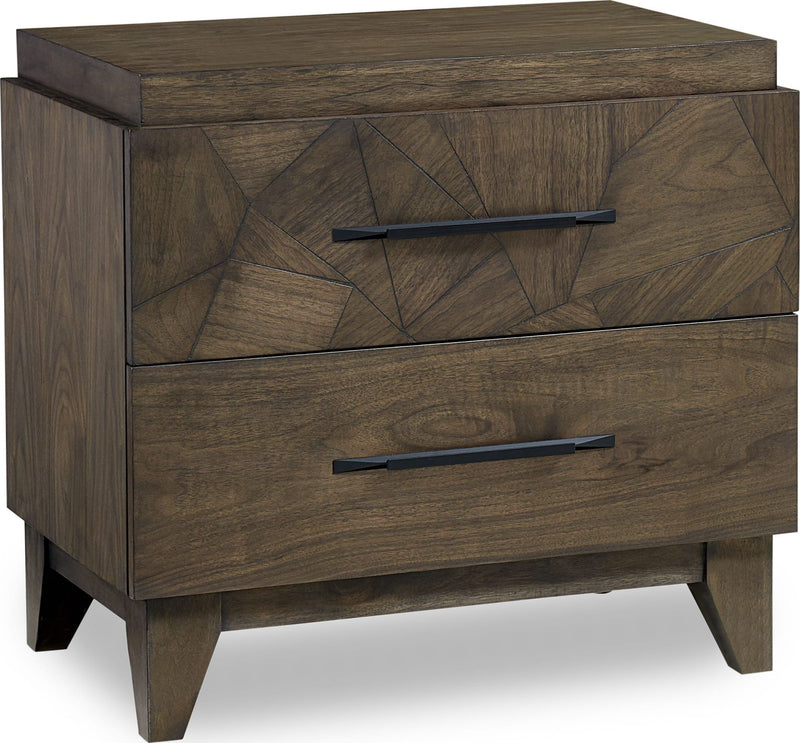 Broderick Two-Drawer Nightstand in Wild Oats Brown