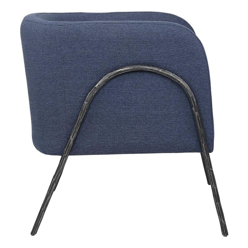 Uttermost Jacobsen accent chair with plush fabric and wooden legs, featuring a modern design for stylish living spaces.
