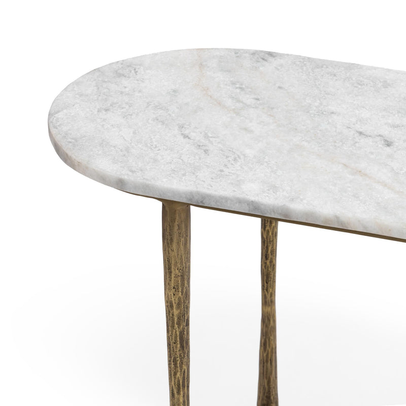 Venicia - Oval Console Table - White Sage