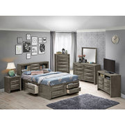 Modern Design Storage Bed With Bookcase Headboard - R&R Furniture Gallery (Fountain Valley, CA)