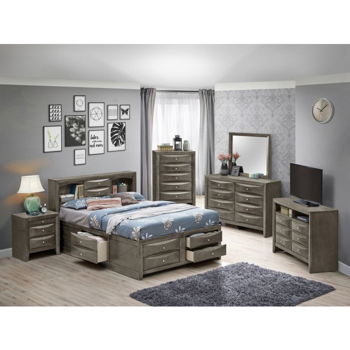 Modern Design Storage Bed With Bookcase Headboard - R&R Furniture Gallery (Fountain Valley, CA)