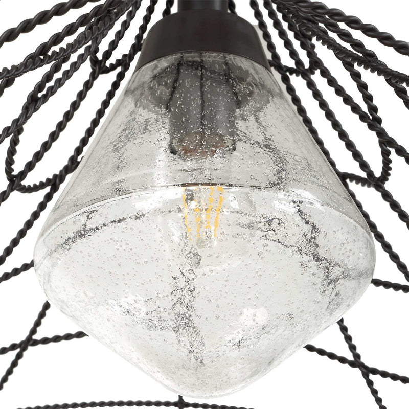 Whirlwind - 1 Light Indoor-Outdoor Pendant - Dark Bronze