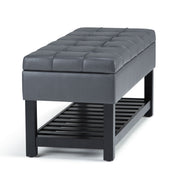 Saxon - Upholstered Transitional Storage Ottoman Bench - R&R Furniture Gallery (Fountain Valley, CA)