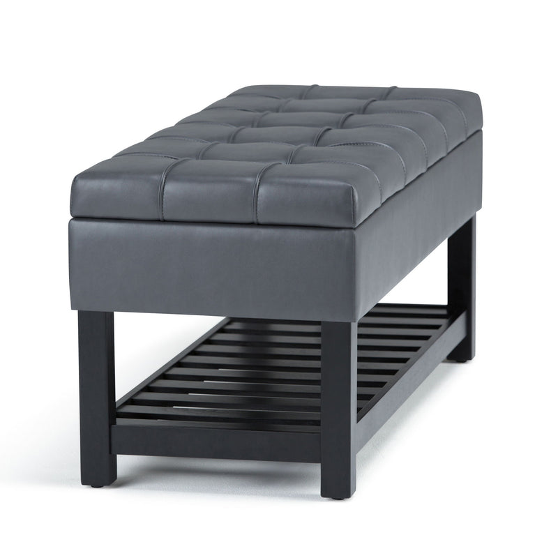 Saxon - Upholstered Transitional Storage Ottoman Bench - R&R Furniture Gallery (Fountain Valley, CA)