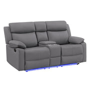 Blanche - Console Reclining Loveseat With LED Lights And Speakers - R&R Furniture Gallery (Fountain Valley, CA)