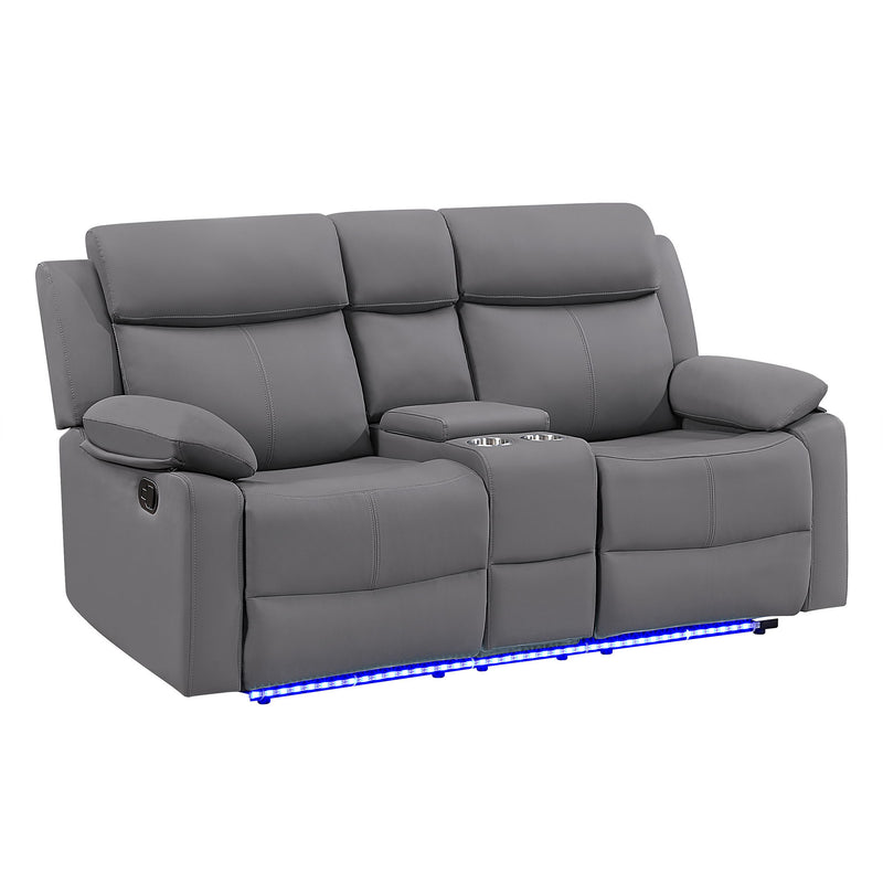 Blanche - Console Reclining Loveseat With LED Lights And Speakers - R&R Furniture Gallery (Fountain Valley, CA)