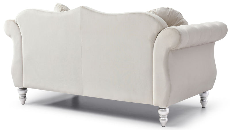 Stylish flared arm stationary loveseat from Glory Furniture with plush upholstery and modern design, ideal for cozy living rooms.