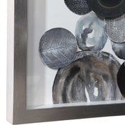 Blue Kella modern shadow box wall decor by Uttermost featuring a sleek, contemporary design with layered shadow box framing.
