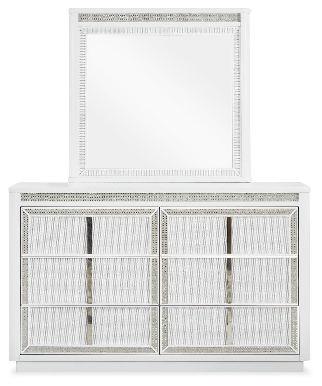 Chalanna - Dresser And Mirror - White - R&R Furniture Gallery (Fountain Valley, CA)