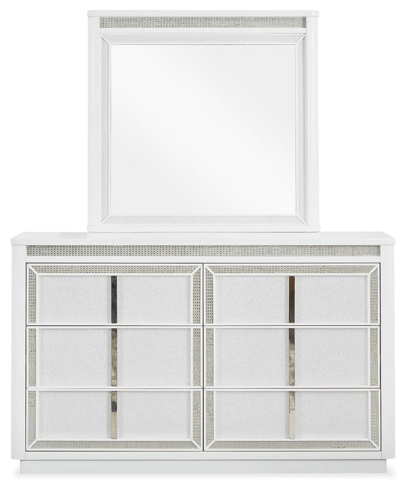 Chalanna - Dresser And Mirror - White - R&R Furniture Gallery (Fountain Valley, CA)