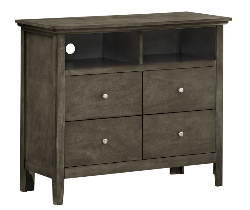 Glory Furniture Hammond media chest with storage, featuring a charming design and multiple compartments for media organization.
