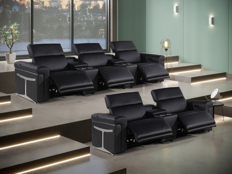 1126 - 8-Piece Modular Power Reclining Sofa & Loveseat Set In With 5 Power Recliners & Power Headrests