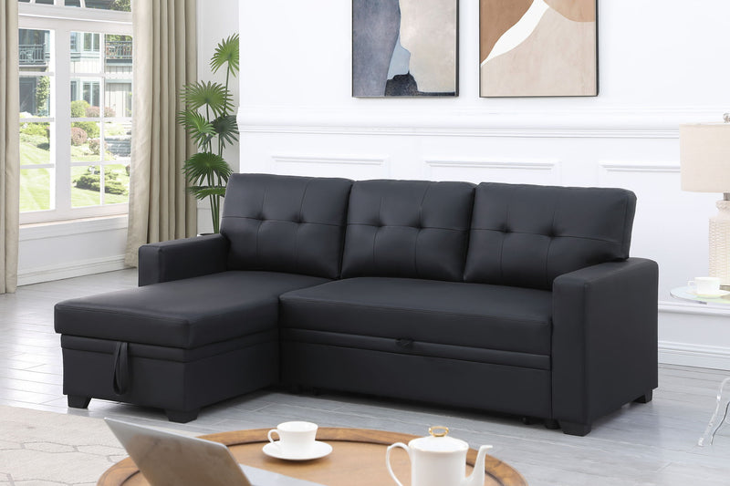 Upholstered Pull Out Sectional Sofa With Chaise - R&R Furniture Gallery (Fountain Valley, CA)